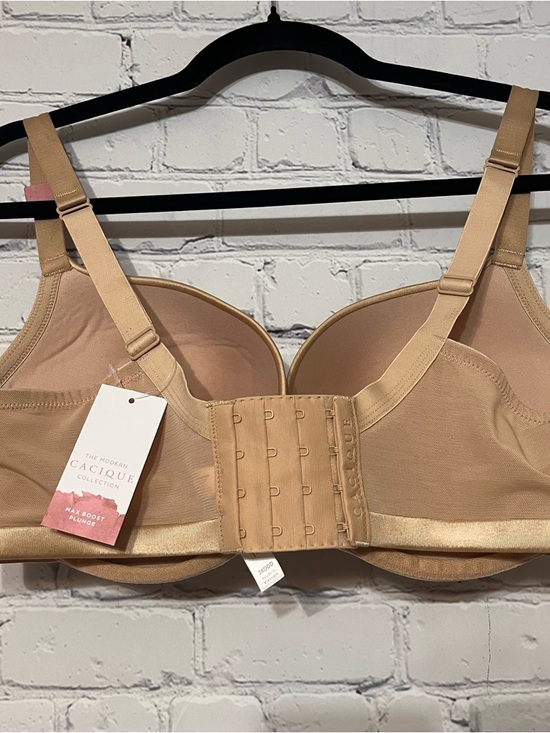 Cacique Max Boost Plunge Everyday Push Up Underwire Bra Tan Natural Nude 38 DDD - Picture 6 of 10